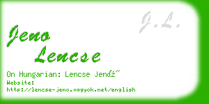 jeno lencse business card